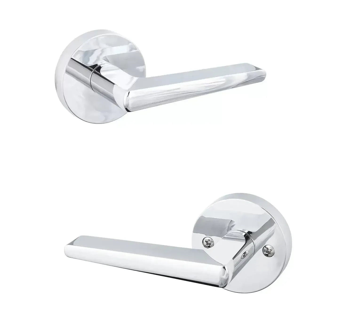 Sure-Loc Basel Lever with Round Rosette in Polished Chrome finish