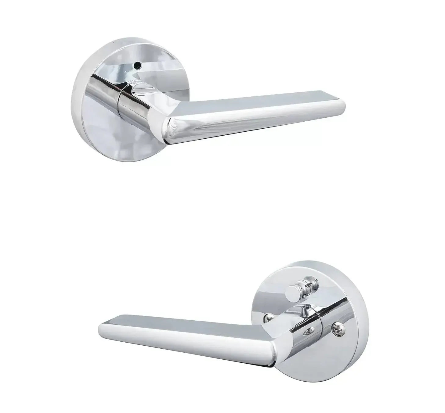 Sure-Loc Basel Lever with Round Rosette in Polished Chrome finish