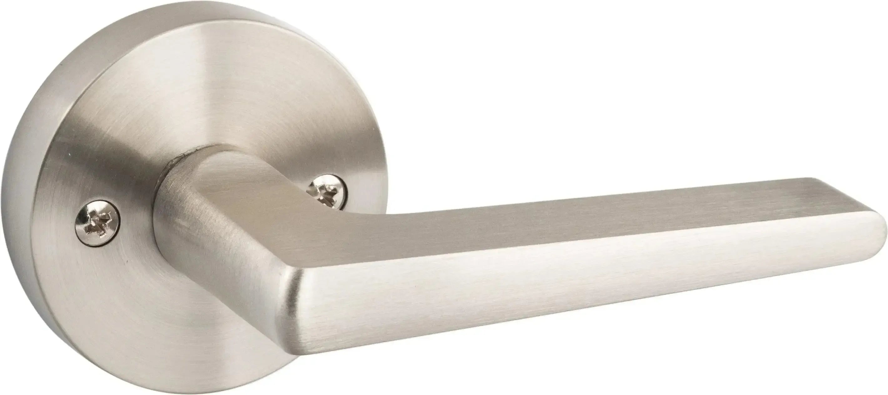Sure-Loc Basel Lever with Round Rosette Satin Nickel