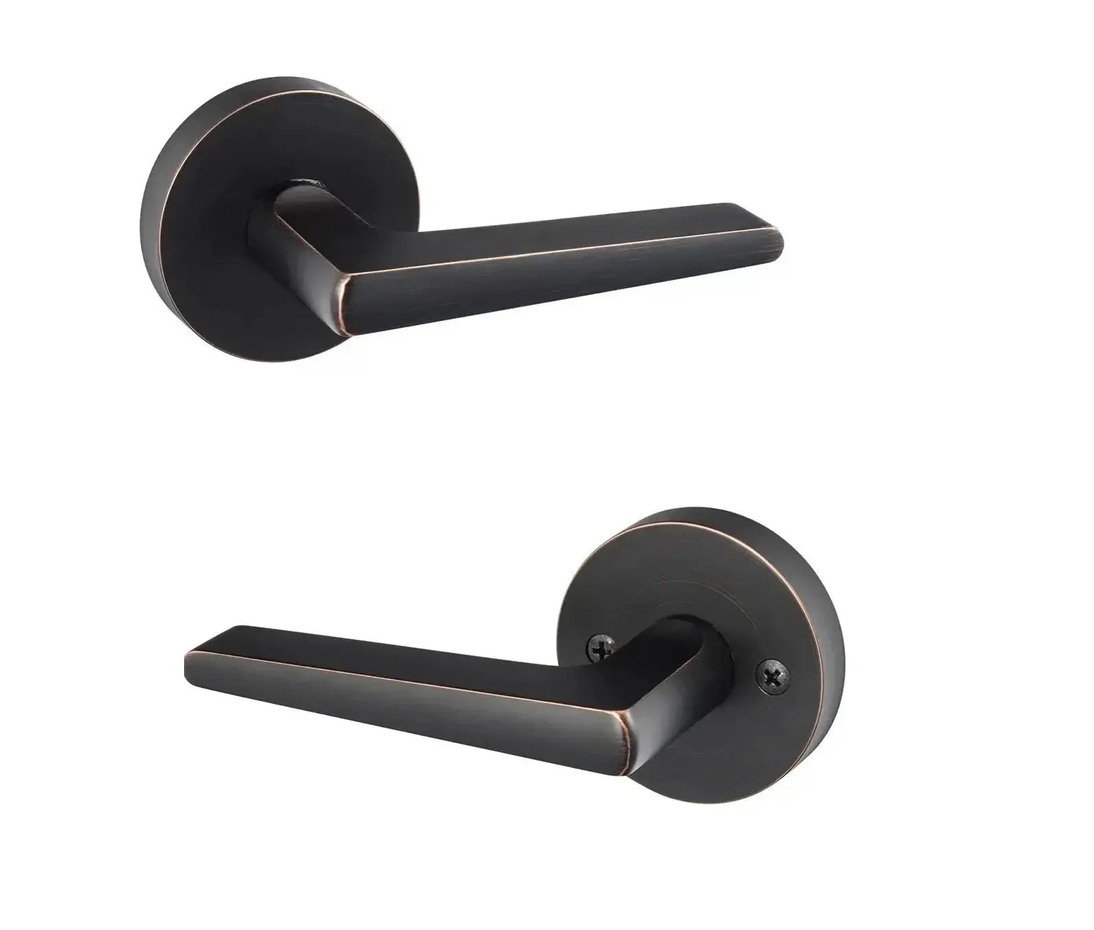 Sure-Loc Basel Lever with Round Rosette in Vintage Bronze finish