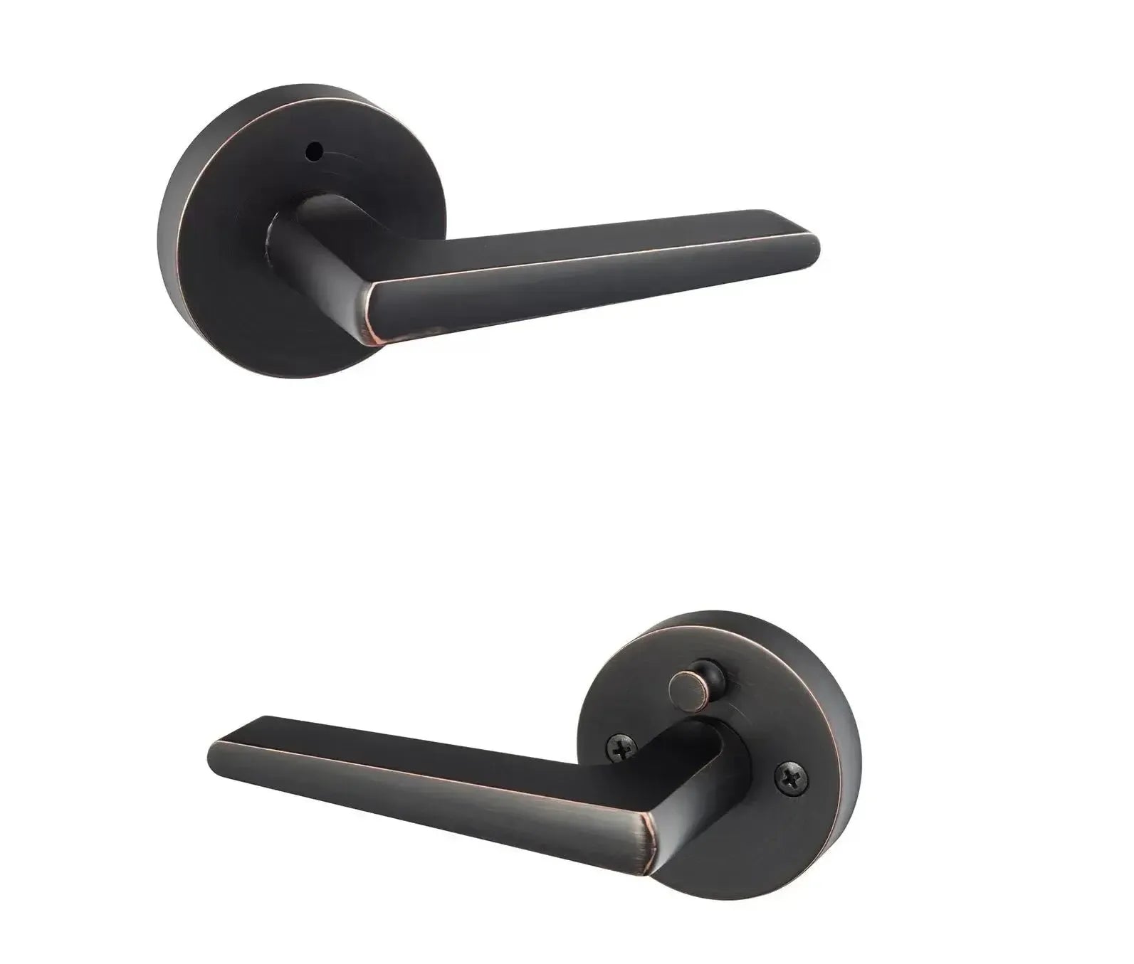 Sure-Loc Basel Lever with Round Rosette in Vintage Bronze finish