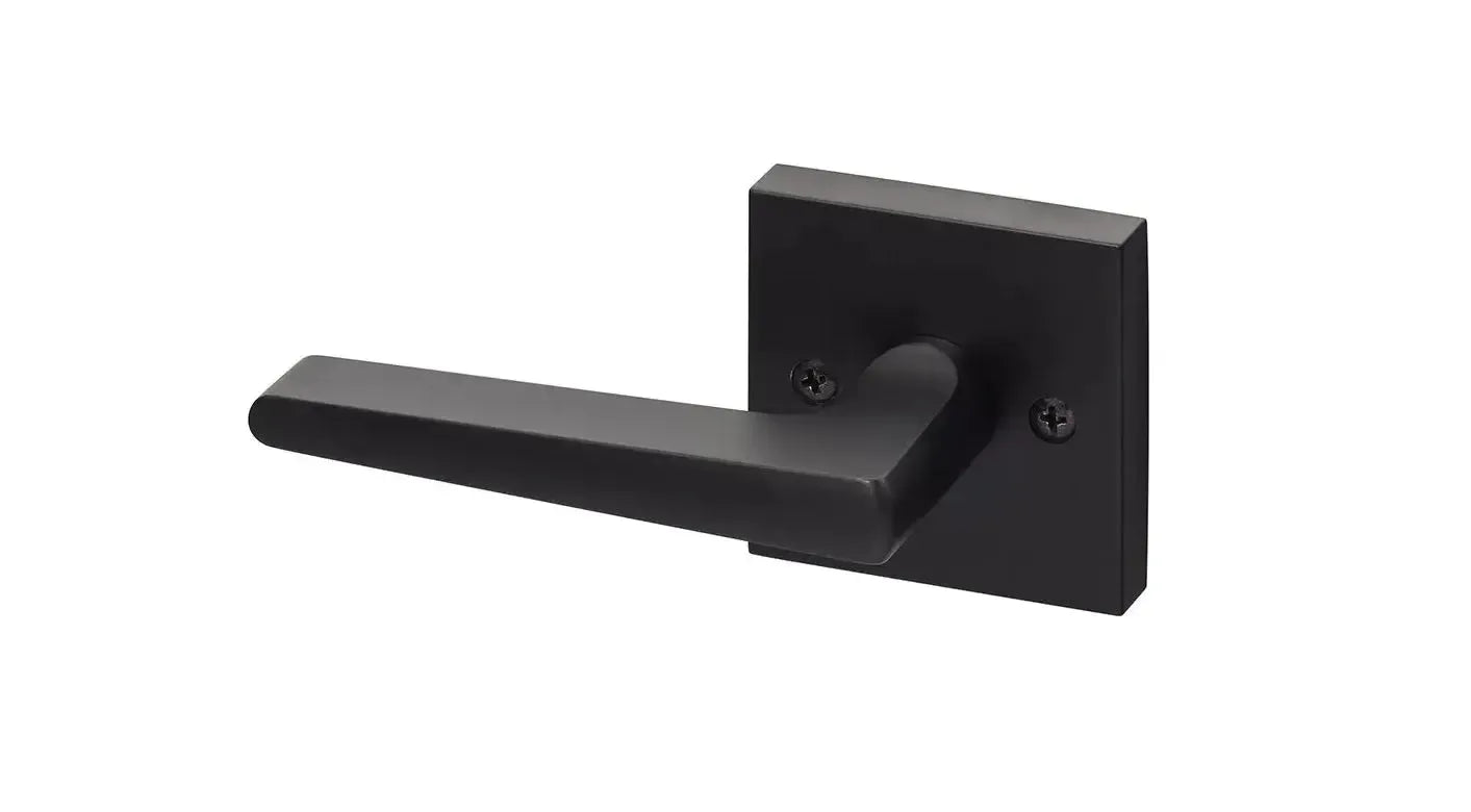 Sure-Loc Basel Lever with Square Rosette in Flat Black finish