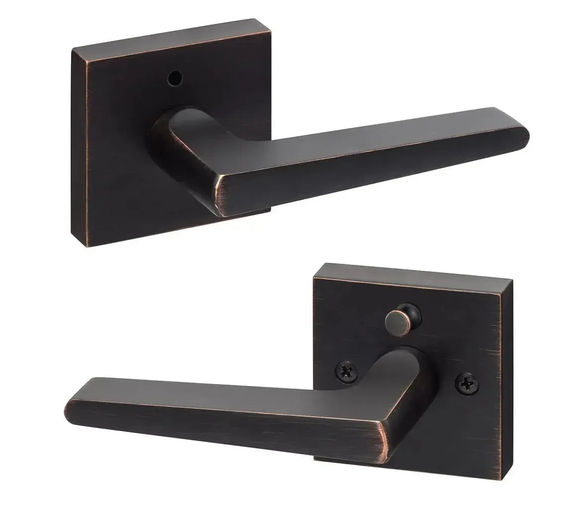 Sure-Loc Basel Lever with Square Rosette in Vintage Bronze finish