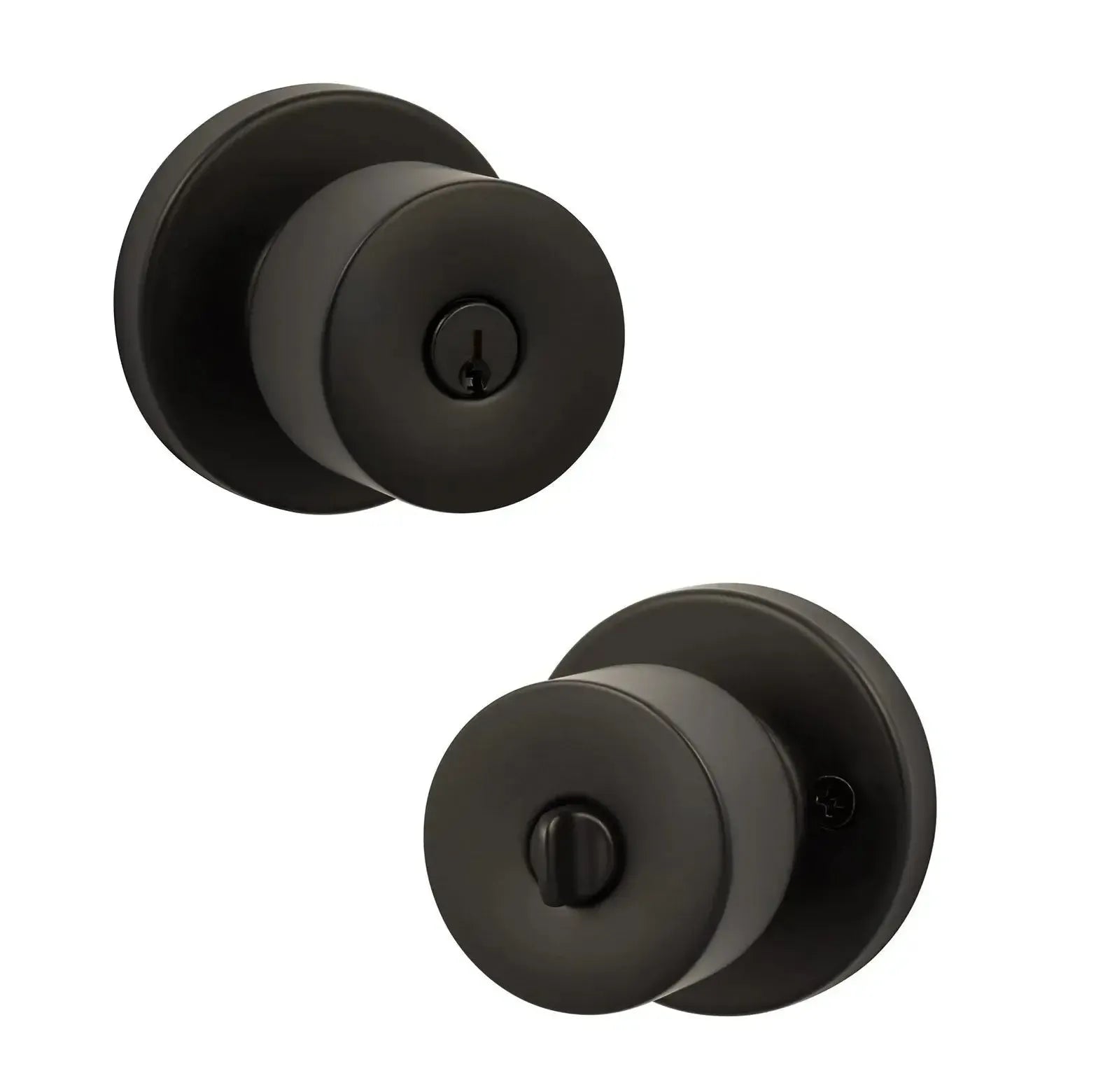 Sure-Loc Bergen Knob with Round Rosette in Flat Black finish