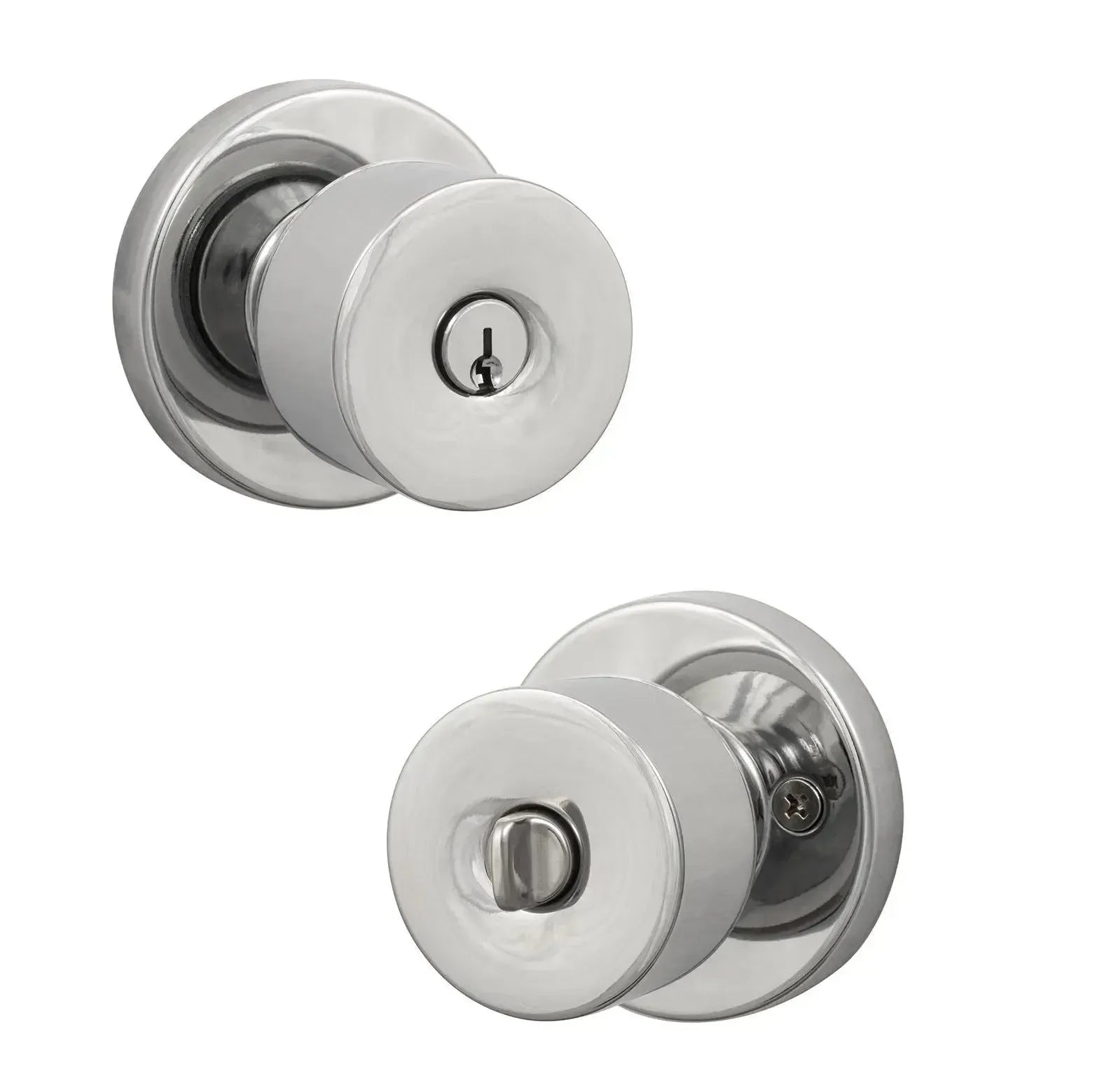 Sure-Loc Bergen Knob with Round Rosette in Polished Chrome finish