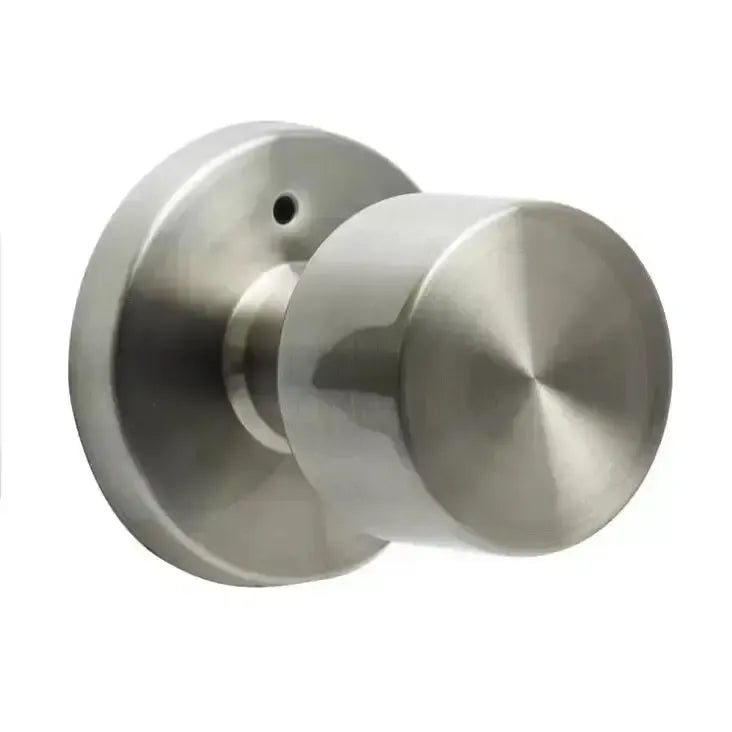 Sure-Loc Bergen Knob with Round Rosette in Satin Stainless Steel finish