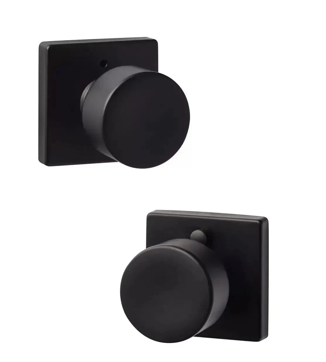 Sure-Loc Bergen Knob with Square Rosette in Flat Black finish