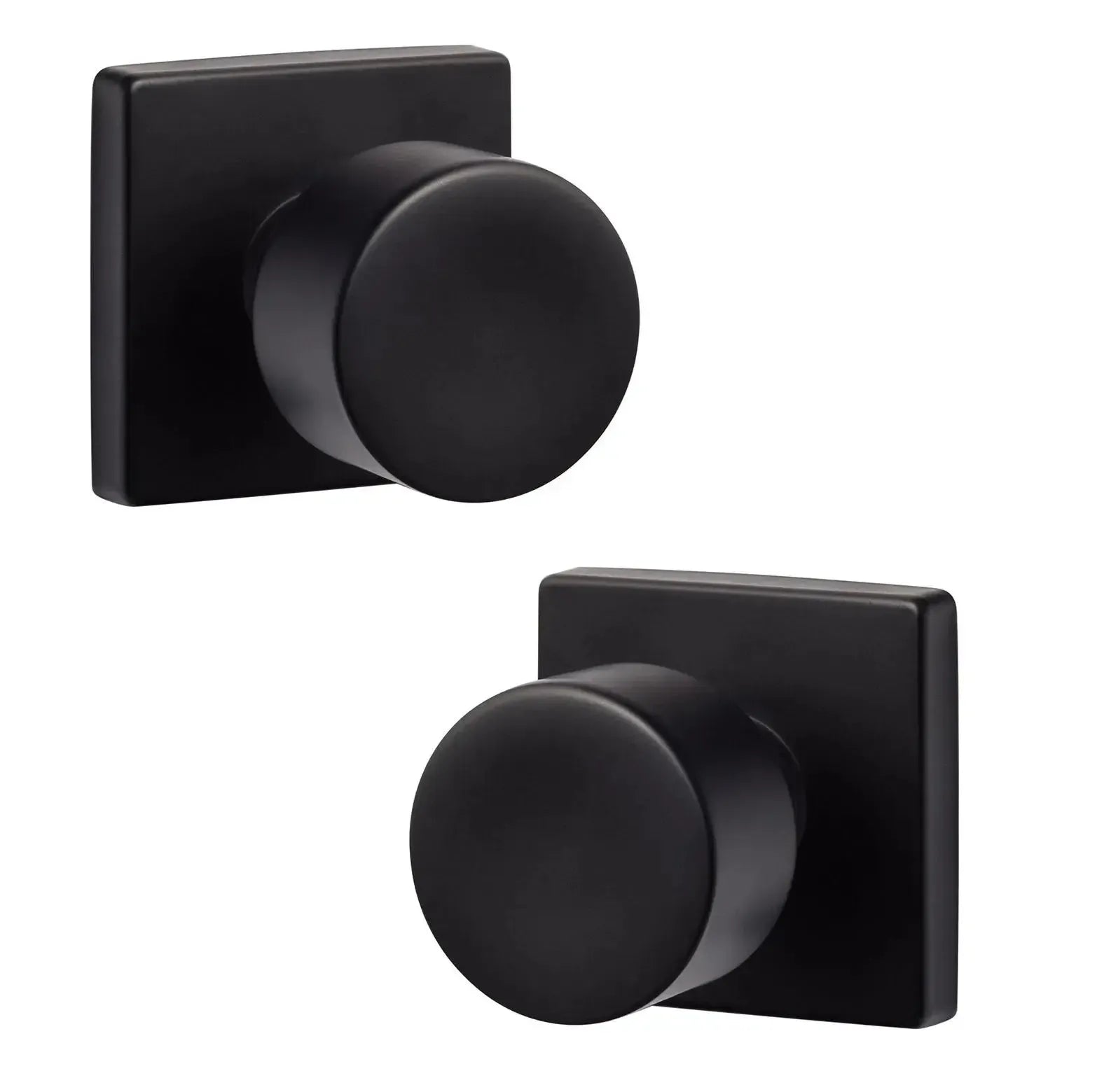 Sure-Loc Bergen Knob with Square Rosette in Flat Black finish