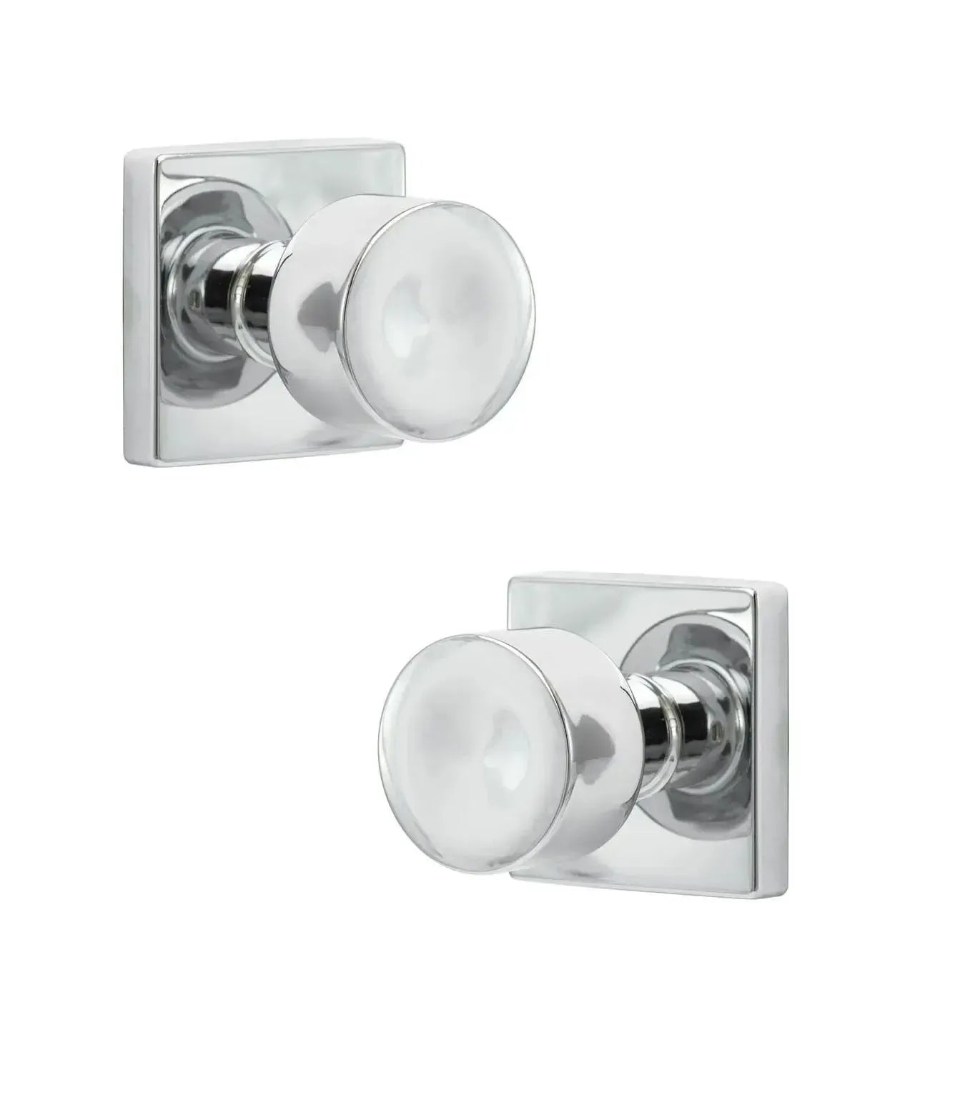 Sure-Loc Bergen Knob with Square Rosette in Polished Chrome finish