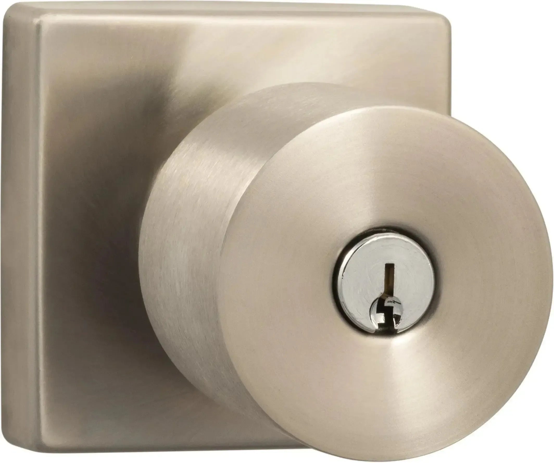 Sure-Loc Bergen Knob with Square Rosette Satin Brass