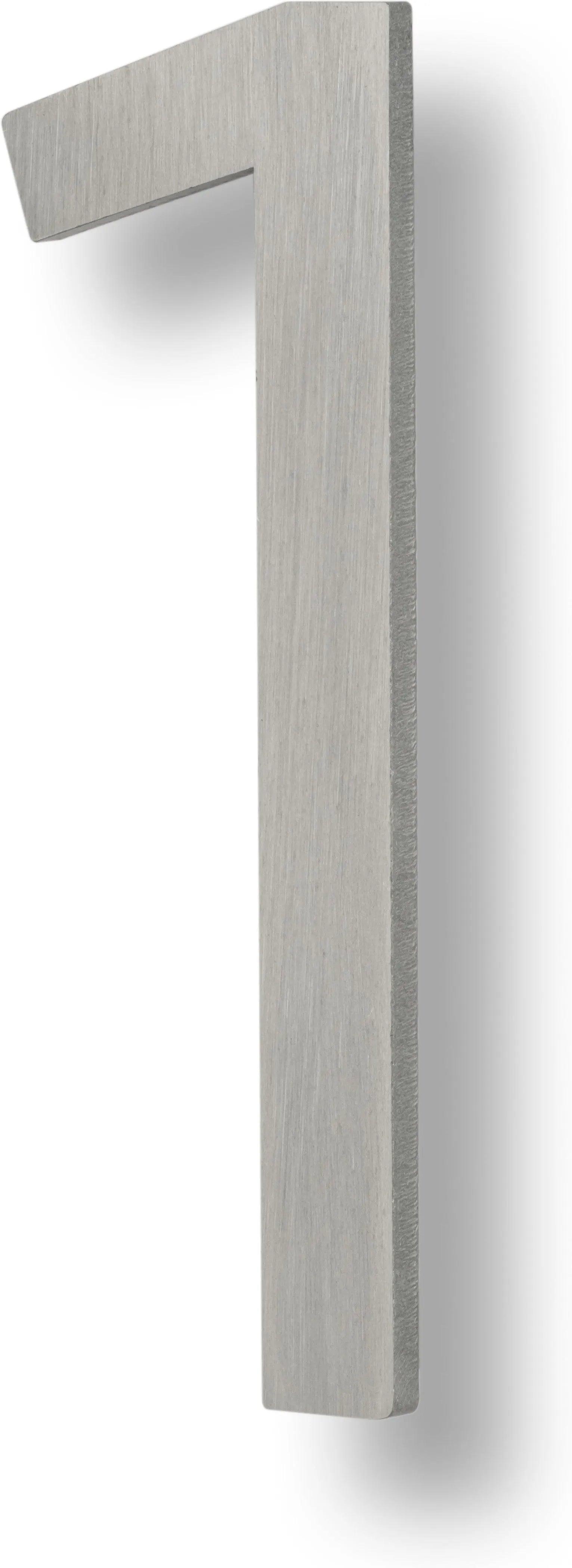 The Sure-Loc Floating House Number, 6", No. 1 in Brushed Aluminum finish