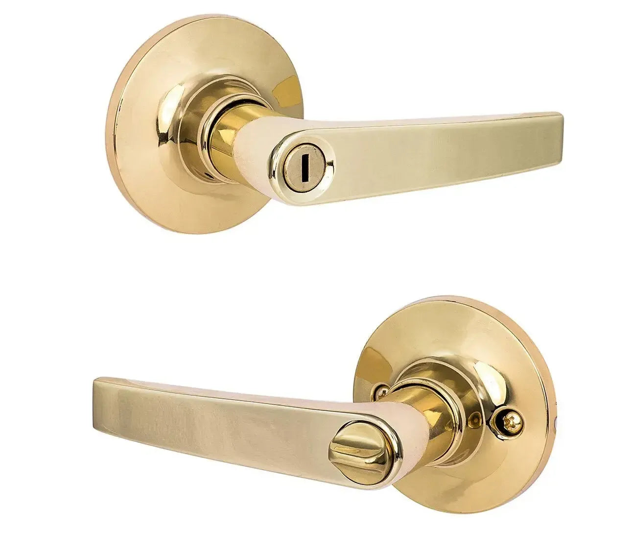 Sure-Loc Cedar Lever in Polished Brass finish