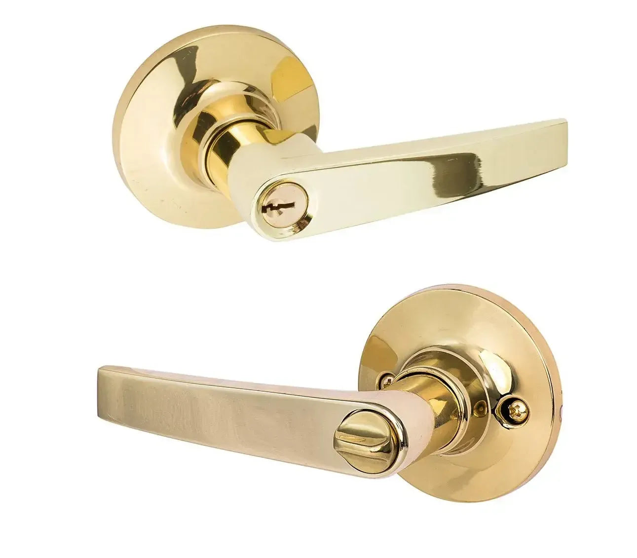 Sure-Loc Cedar Lever in Polished Brass finish
