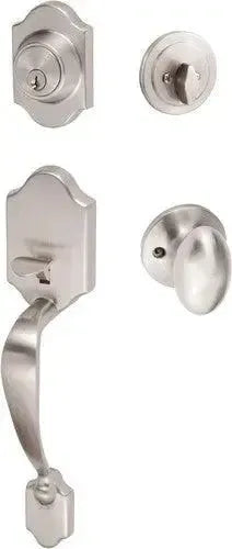 Sure-Loc Coral Handleset With Arapaho Knob Interior Trim Satin Nickel