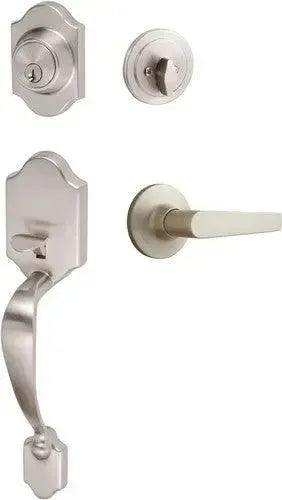 Sure-Loc Coral Handleset With Cedar Lever Interior Trim Satin Nickel