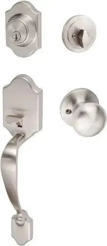 Sure-Loc Coral Handleset With Durango Knob Interior Trim Satin Nickel
