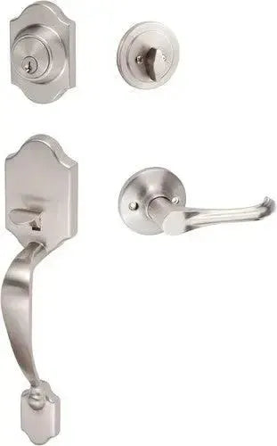 Sure-Loc Coral Handleset With Helena Lever Interior Trim Satin Nickel