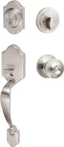 Sure-Loc Coral Handleset With Juniper Knob Interior Trim Satin Nickel