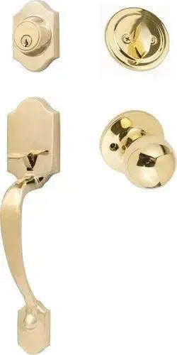 Sure-Loc Coral Handleset With Tahoe Knob Interior Trim Polished Brass