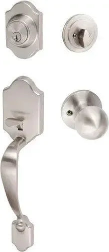 Sure-Loc Coral Handleset With Tahoe Knob Interior Trim Satin Nickel