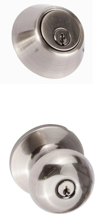 Sure-Loc Durango Entry Knobset With KA Deadbolt in Antique Nickel finish