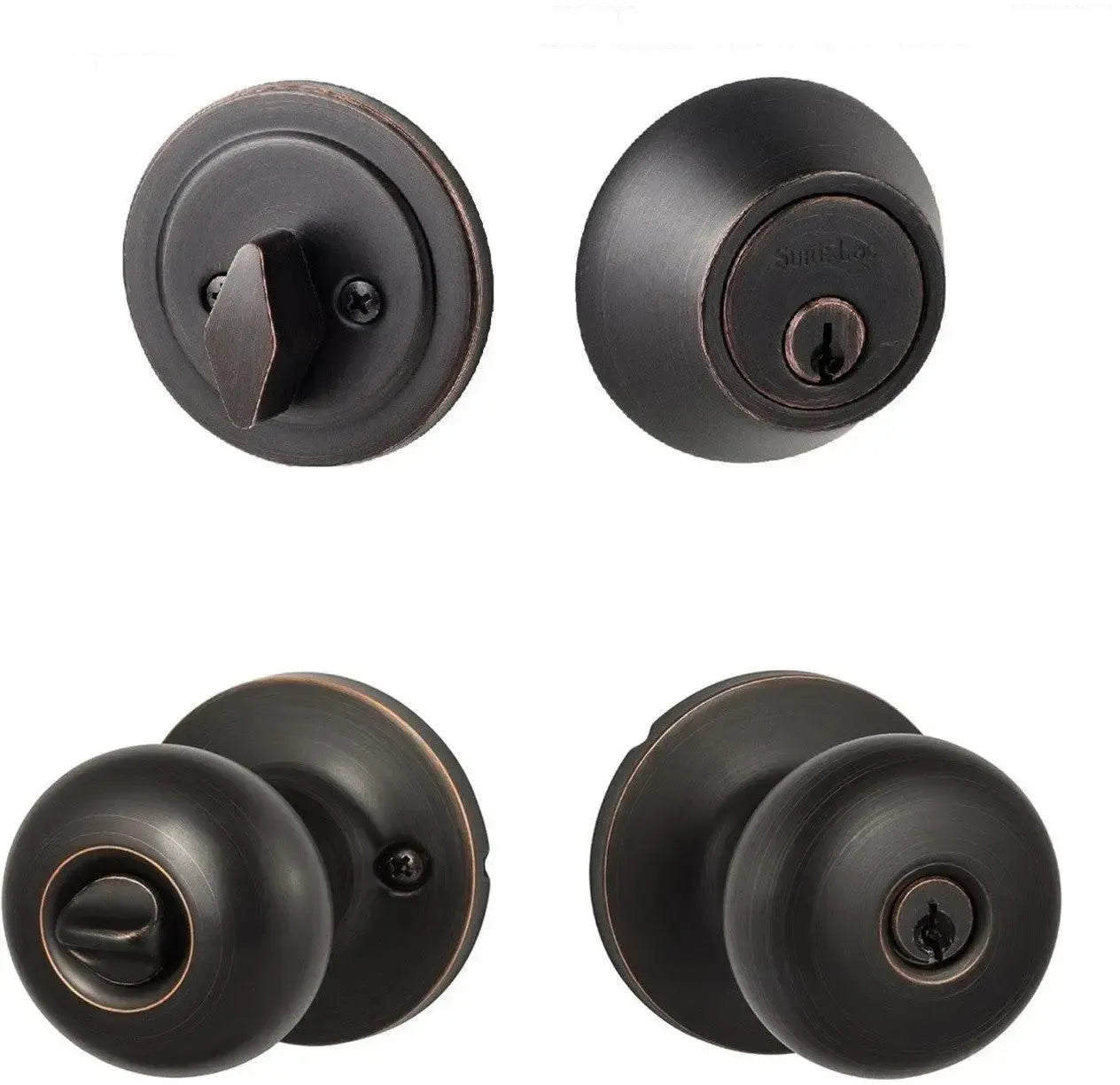 Sure-Loc Durango Entry Knobset With KA Deadbolt in Vintage Bronze finish