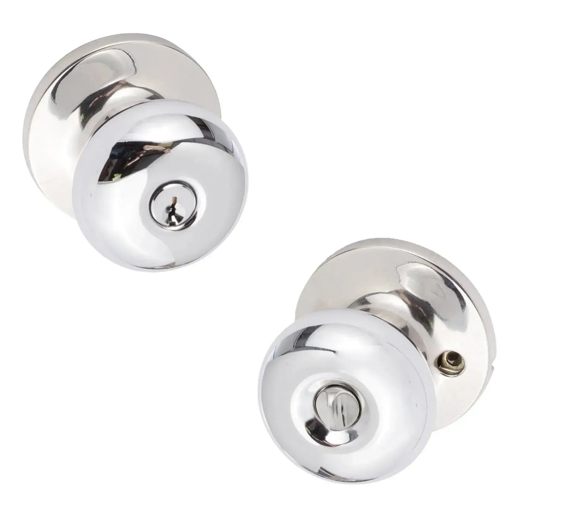 The Sure-Loc Durango Knob with Round Rosette in Polished Chrome finish