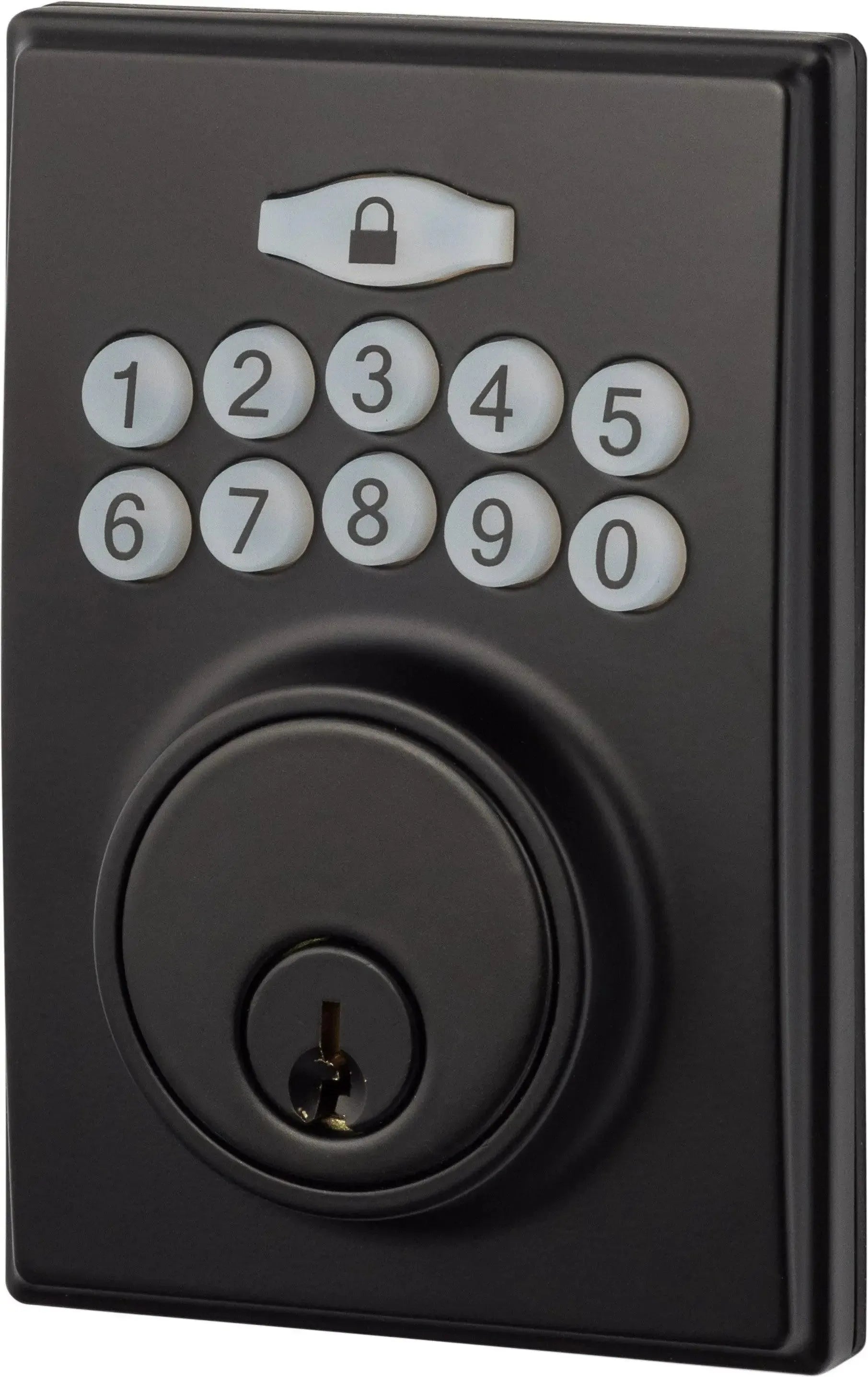 The Sure-Loc Electronic Keypad Deadbolt, Modern in Flat Black finish