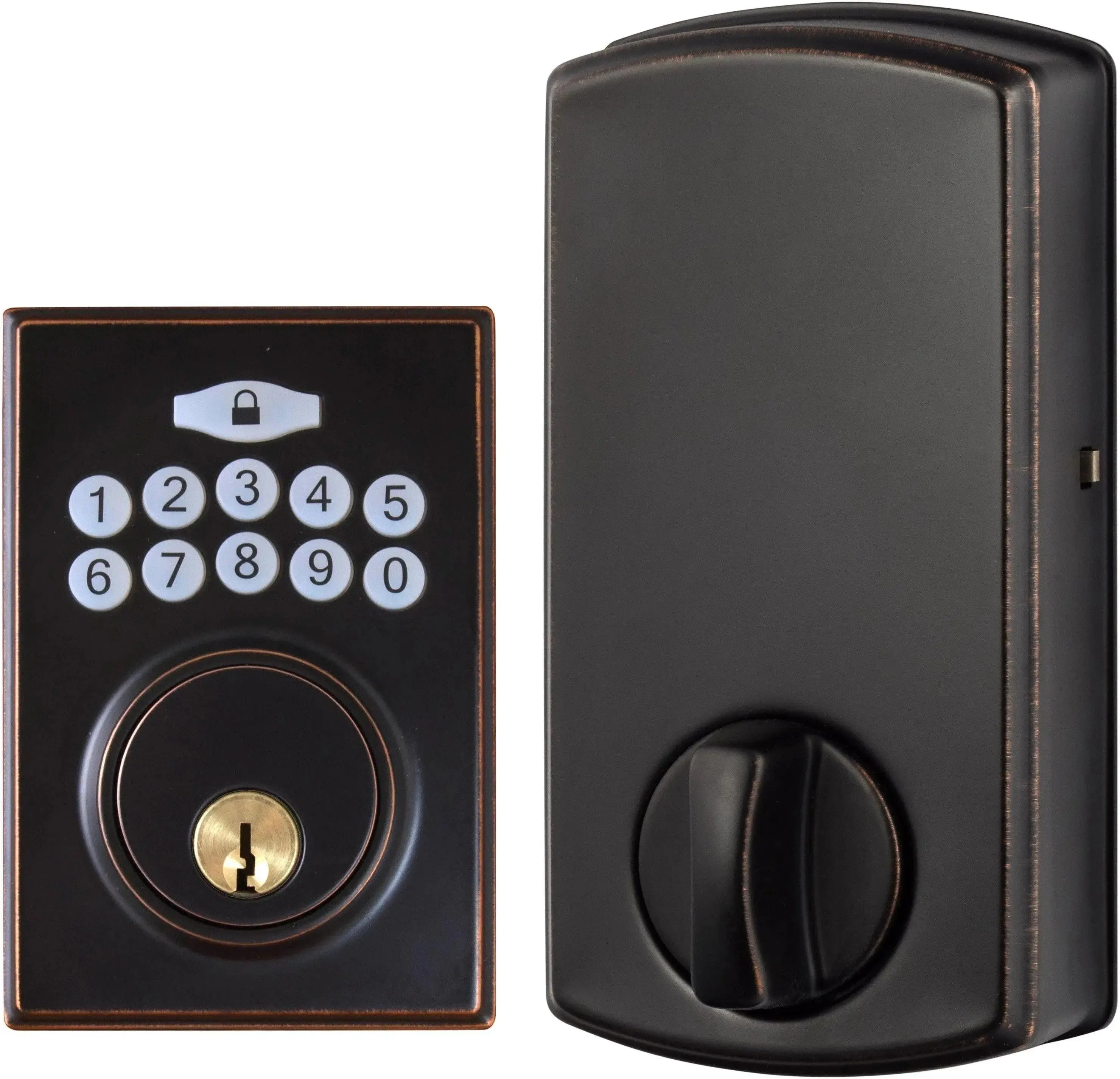 The Sure-Loc Electronic Keypad Deadbolt, Modern in Vintage Bronze finish