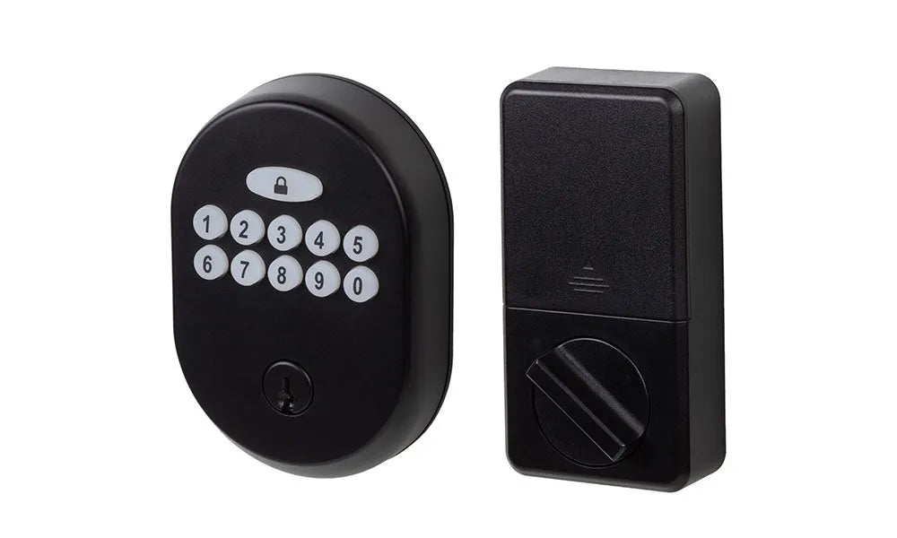 Sure-Loc Electronic Keypad Deadbolt, Round in Flat Black finish