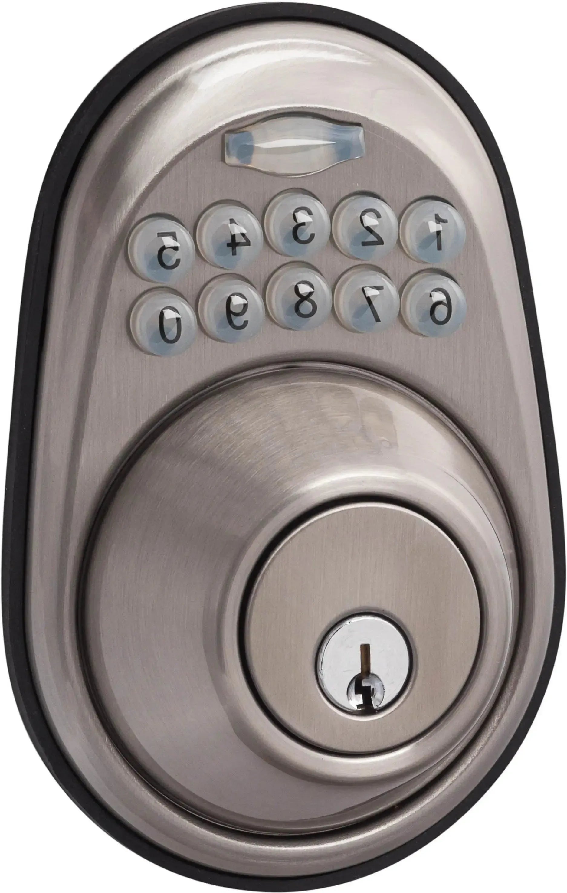 The Sure-Loc Electronic Keypad Deadbolt, Round in Satin Nickel finish