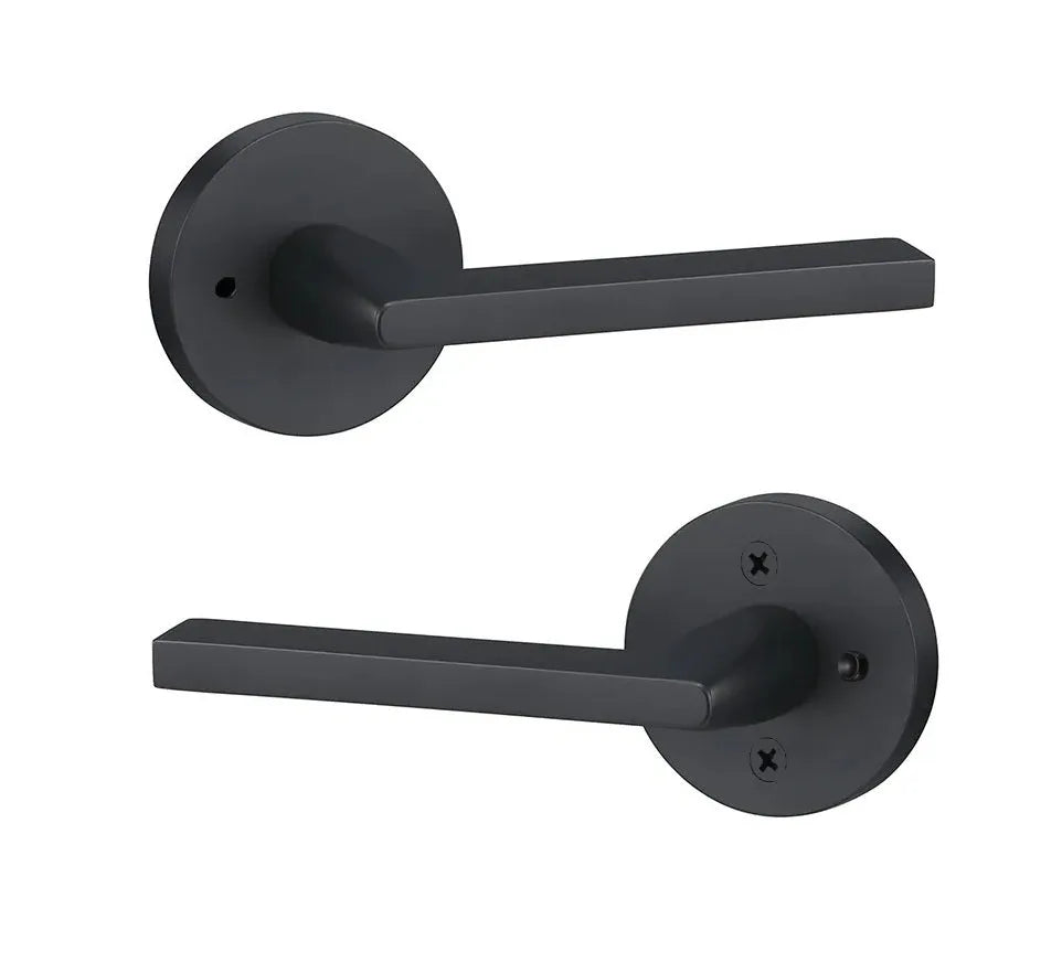Sure-Loc Escala Lever with Round Rosette in Flat Black finish