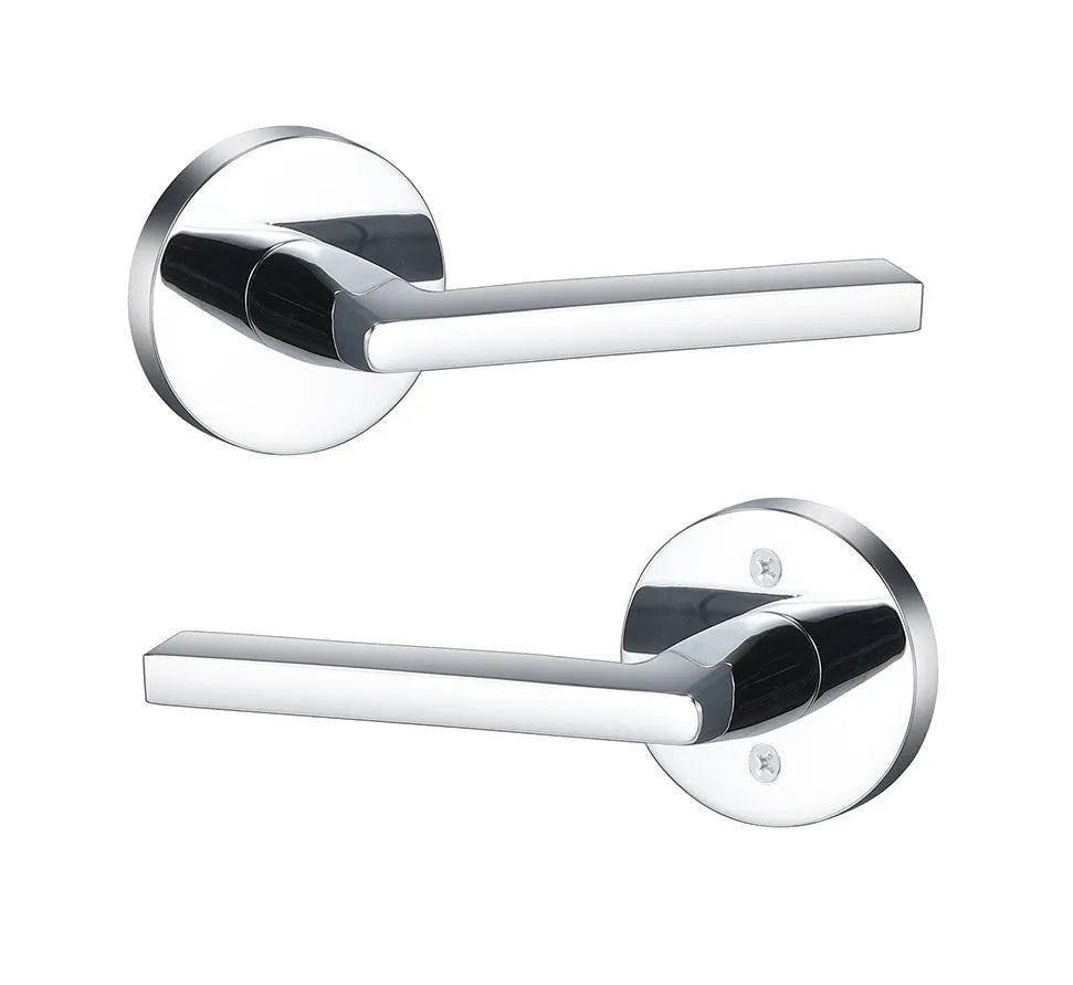 Sure-Loc Escala Lever with Round Rosette in Polished Chrome finish