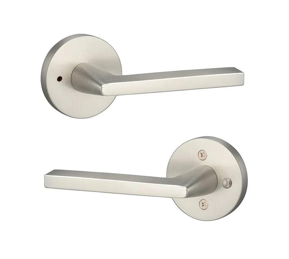 Sure-Loc Escala Lever with Round Rosette in Satin Nickel finish
