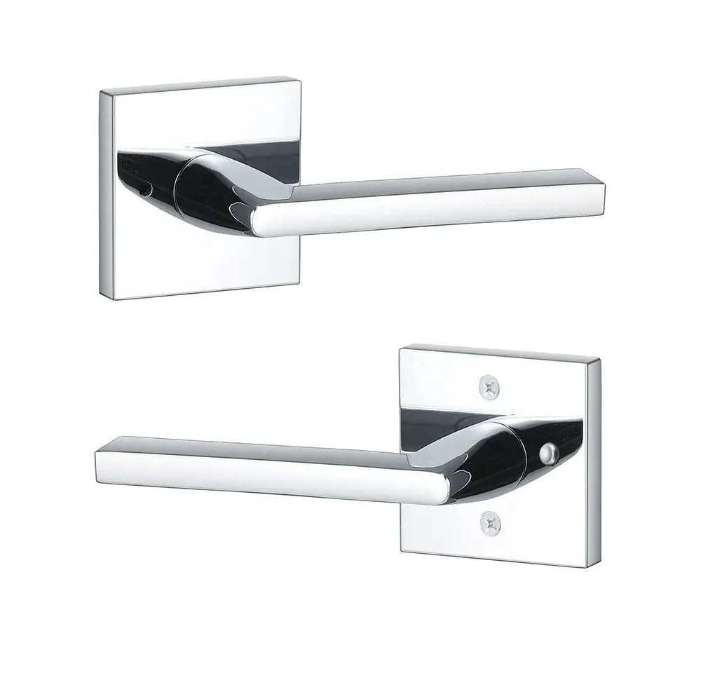 Sure-Loc Escala Lever with Square Rosette in Polished Chrome finish
