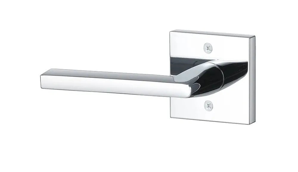 Sure-Loc Escala Lever with Square Rosette in Polished Chrome finish