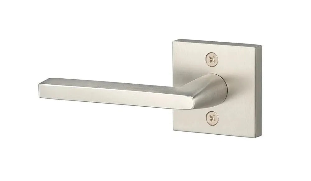 Sure-Loc Escala Lever with Square Rosette in Satin Nickel finish