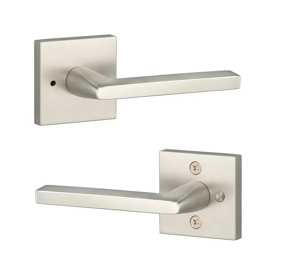 Sure-Loc Escala Lever with Square Rosette in Satin Nickel finish