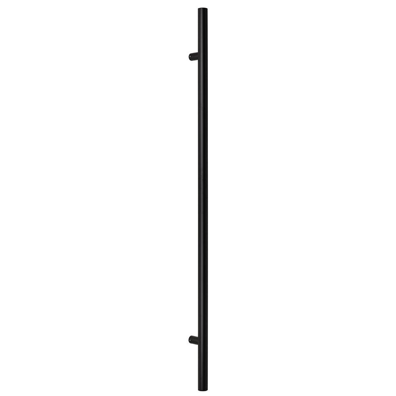 The Sure-Loc 48" Round Long Door Pull, Single-Sided in Flat Black finish.