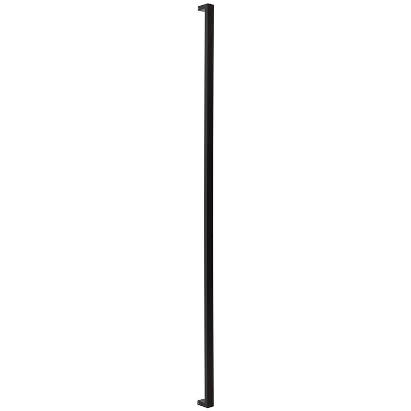 The Sure-Loc 72" Square Long Door Pull, Single-Sided in Flat Black finish.