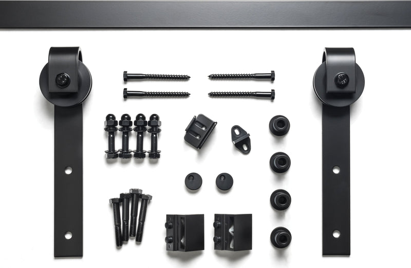 The Sure-Loc Barn Door Track System, 96" in Flat Black finish