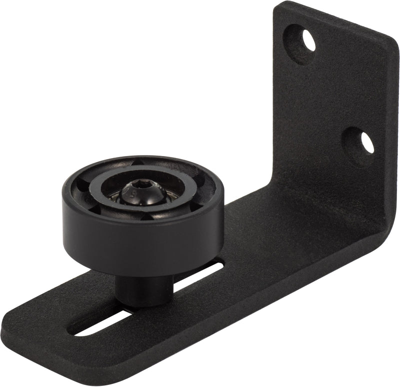 The Sure-Loc Barn Track Roller Guide, Wall Mounted in Flat Black finish