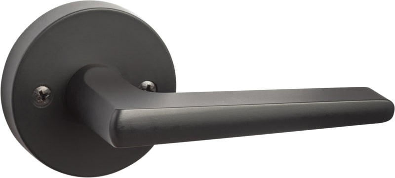 The Sure-Loc Basel Lever with Round Rosette in Flat Black finish