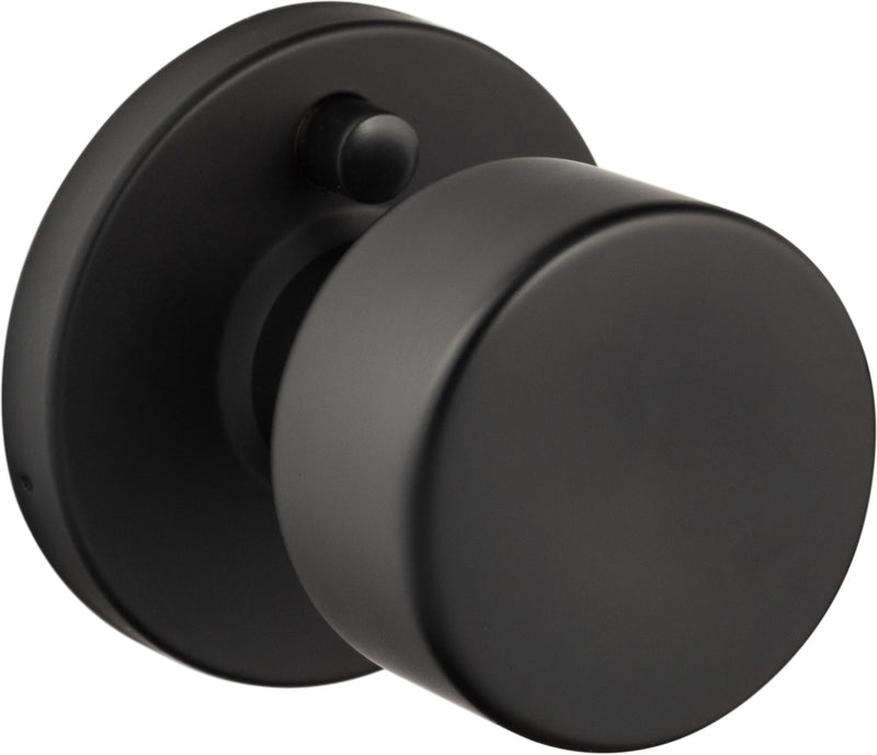 The Sure-Loc Bergen Knob with Round Rosette in Flat Black finish