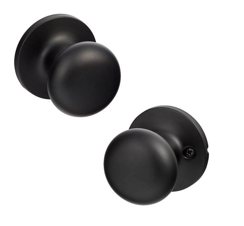 The Sure-Loc Durango Knob with Round Rosette in Flat Black finish