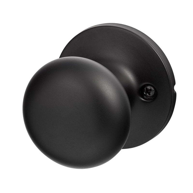 The Sure-Loc Durango Knob with Round Rosette in Flat Black finish