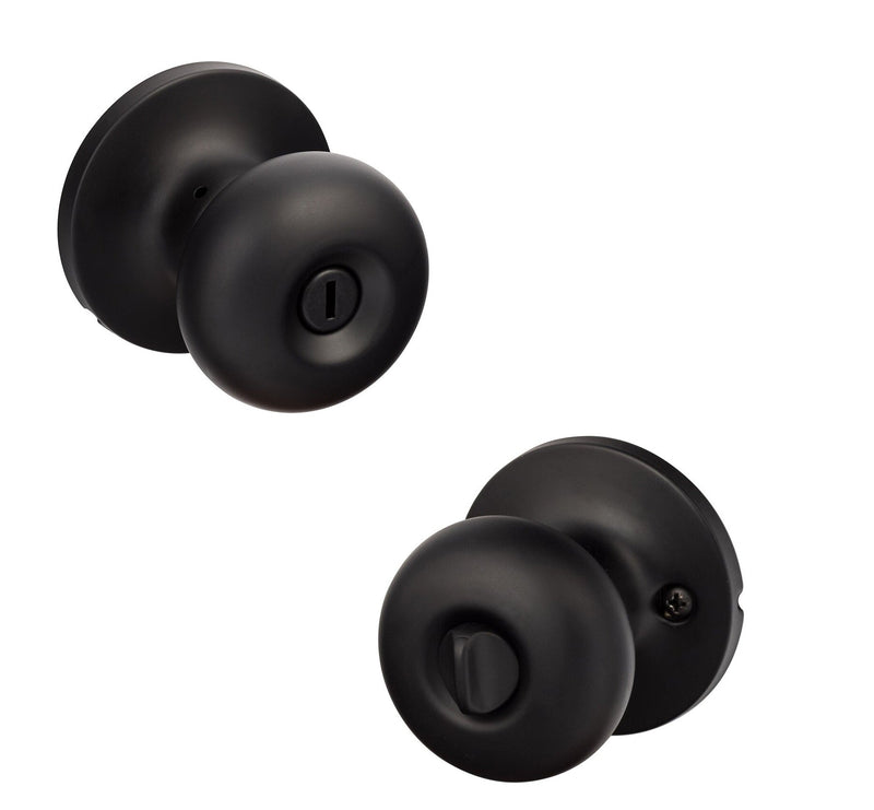 The Sure-Loc Durango Knob with Round Rosette in Flat Black finish