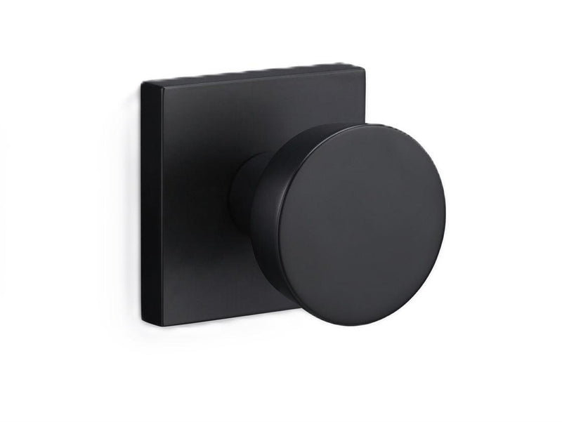 Sure-Loc Zermatt Knob with Square Rosette in Flat Black finish