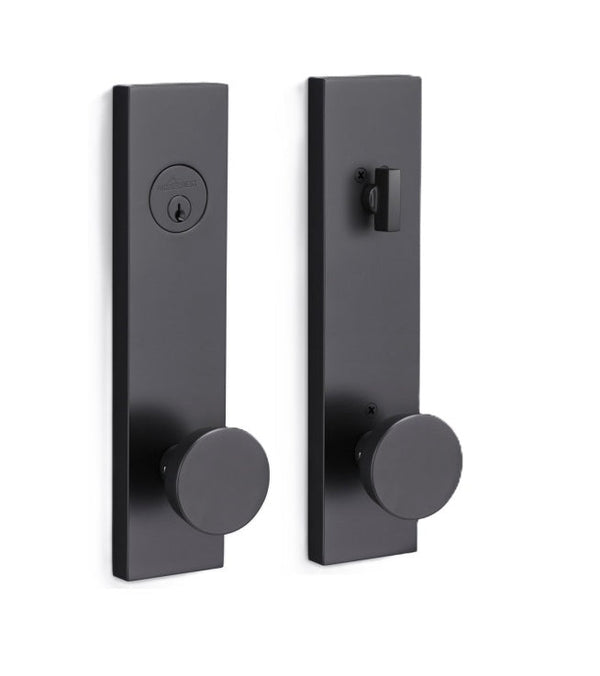 Sure-Loc Zermatt Sideplate Entry Knob with Deadbolt in Flat Black finish