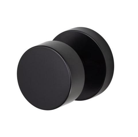 Sure-Loc Zurich Knob with Round Rosette in Flat Black finish